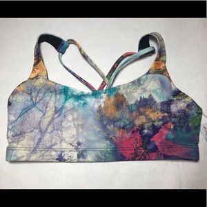 Onzie Criss Cross Yoga Sports Bra Tie Dye